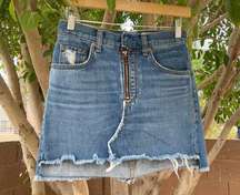 Rag & Bone Jean Skirt Womens 23 Blue Jean Front Zip Otto Mini Summer Casual