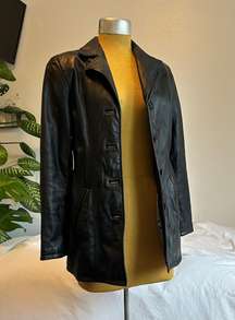 Wilson’s pelle studio leather trench coat jacket in xsmall