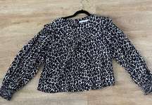 Rebecca minkoff cheetah print blouse size large