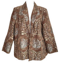 Spiegel Brown corduroy embroidered floral blazer 

size Large