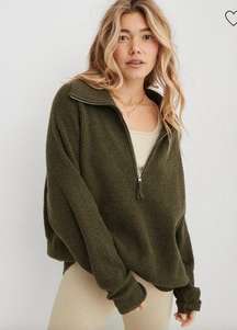 CozyUp Waffle Quarter Zip Up Sweater