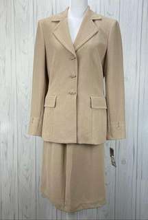 Kasper tan skirt suit size 6