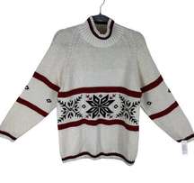 Original Russ Sport Company Vintage NWT Mock Neck Multicolor Ski Sweater Size PL