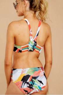 Reversible palm print bikini