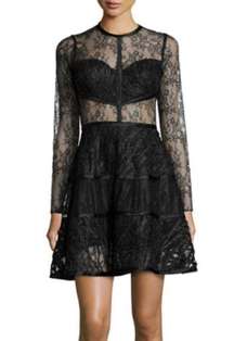 Alexis lace black fit and flare mini dress size XS new with tags