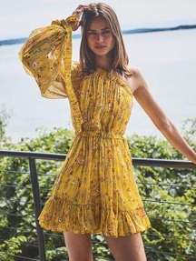 ALEXIS Edyta Floral One-Shoulder Dress yellow metallic Flowy