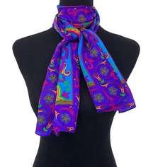 VTG LIZ CLAIBORNE Paisley Neck Scarf Neon