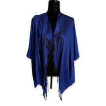 Casual Creations Womens Shawl Jacket Small Pashmina New Yorker Leia Schulze Blue