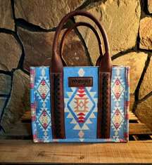 Southwestern Print Small Canvas Tote/Crossbody