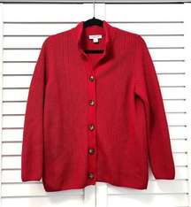 Red Knit Cardigan PM Petite Medium