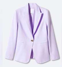 ✨NEW✨ Mango Blazer suit 100% linen Light Pastel Lilac Size 2