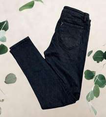 D-ID Black Diamond Pattern Stitched New York Skinny Jeans Size 28