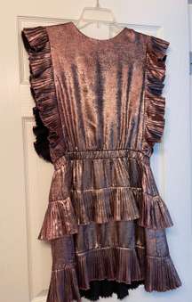 Metallic Pleated Dress