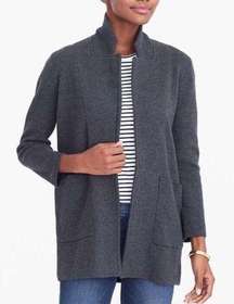 J Crew Charcoal Grey Open Front Blazer Sweater Jacket Size Small