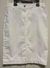 Talbots White Jean Skirt