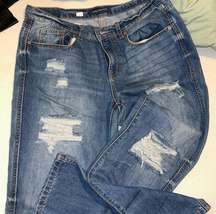 boyfriend jeans size 8 - blue wash with rips