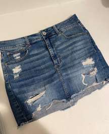 Ripped Denim Skirt