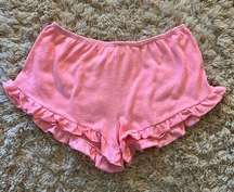 Hot Pink Ruffle Sleep Shorts