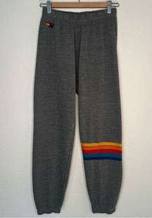 Aviator Nation Rainbow Stitch Sweatpants grey medium