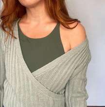 Hollister Gray Ballerina Wrap Ribbed Sweater | S