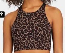 Varley Sherman Leopard Print Longline Racerback Sports Bra Size XS Mob Wife