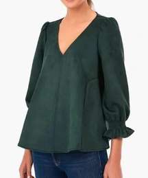 TUCKERNUCK Green Suede Easton Blouse sz XXL