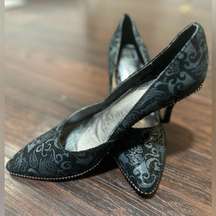 Ginger Goff heels black and silver vintage