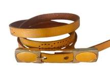 Gottex Skinny Perforated Golden Leather Belt