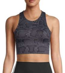 Anthropologie All Fenix Racerback Sport Bra Python Snake Charcoal Gray Small