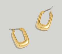 NWT Madewell Carabiner Medium Hoop Earrings Gold