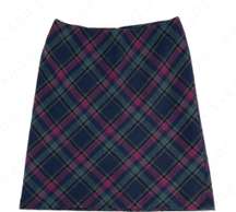 Outlet Classic Skirt Tartan Plaid Wool Acadamia Dark Blue Purple Green 8