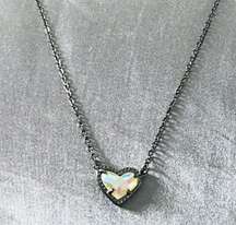 Gunmetal Grey Sweetheart Love Necklace