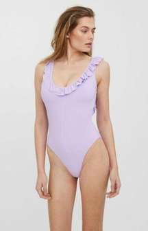 VERO MODA Frills‎ Swimsuit in Lavender Sz Sm NWT