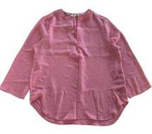 Everleigh Shirt Womens X Small Pink V-Neck Long Sleeve Tunic Blouse Long Sleeve