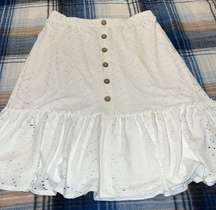 Cest 1946 Women’s White Ruffle Skirt NWT Y10