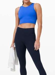 Lululemon Stronger As One Long Line Bra Blue Size 8 Medium Support C/D Cup