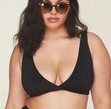 Andie Swim The Belmar Black Bikini Top Size Small