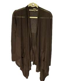 DKNY silk and cashmere open front waterfall cardigan sweater size M/L