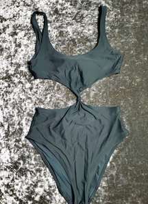 Front Knot One-Piece Green Monokini