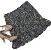 Allen Schwartz Women's Tweed Straight Skirt Blue Petal Hem Pencil‎ Size 6