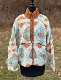 NWT Aztec Sherpa Western Jacket 