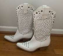 White Leather Cowboy Boots