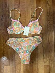 Aurelle Orange Floral Bikini