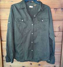 Northcrest Green Button Up Shirt Size Large