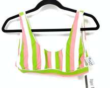 Dippin' Daisy's Womens Size Medium Bikini Top Swimwear Guava Beach Stripe NWT