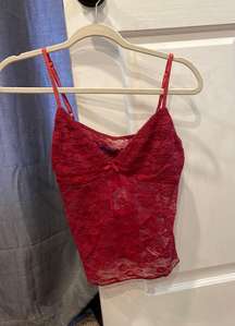 Red lace tank top