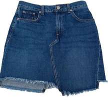 Rag & Bone Women’s Denim Mini Skirt Size 26 Eddy Wash Dive Frayed Hem Blue