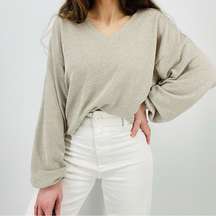 Pull&Bear v-neck sweater in dusty beige size M