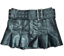 Princess Polly Faux Leather Mini Skirt Women's 2 Black Biker Y2K