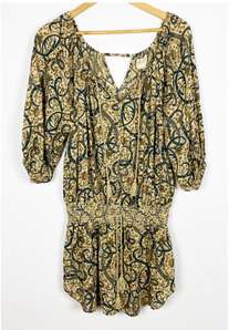 Floral Blouson Mini Tassel Boho Dress Size Small